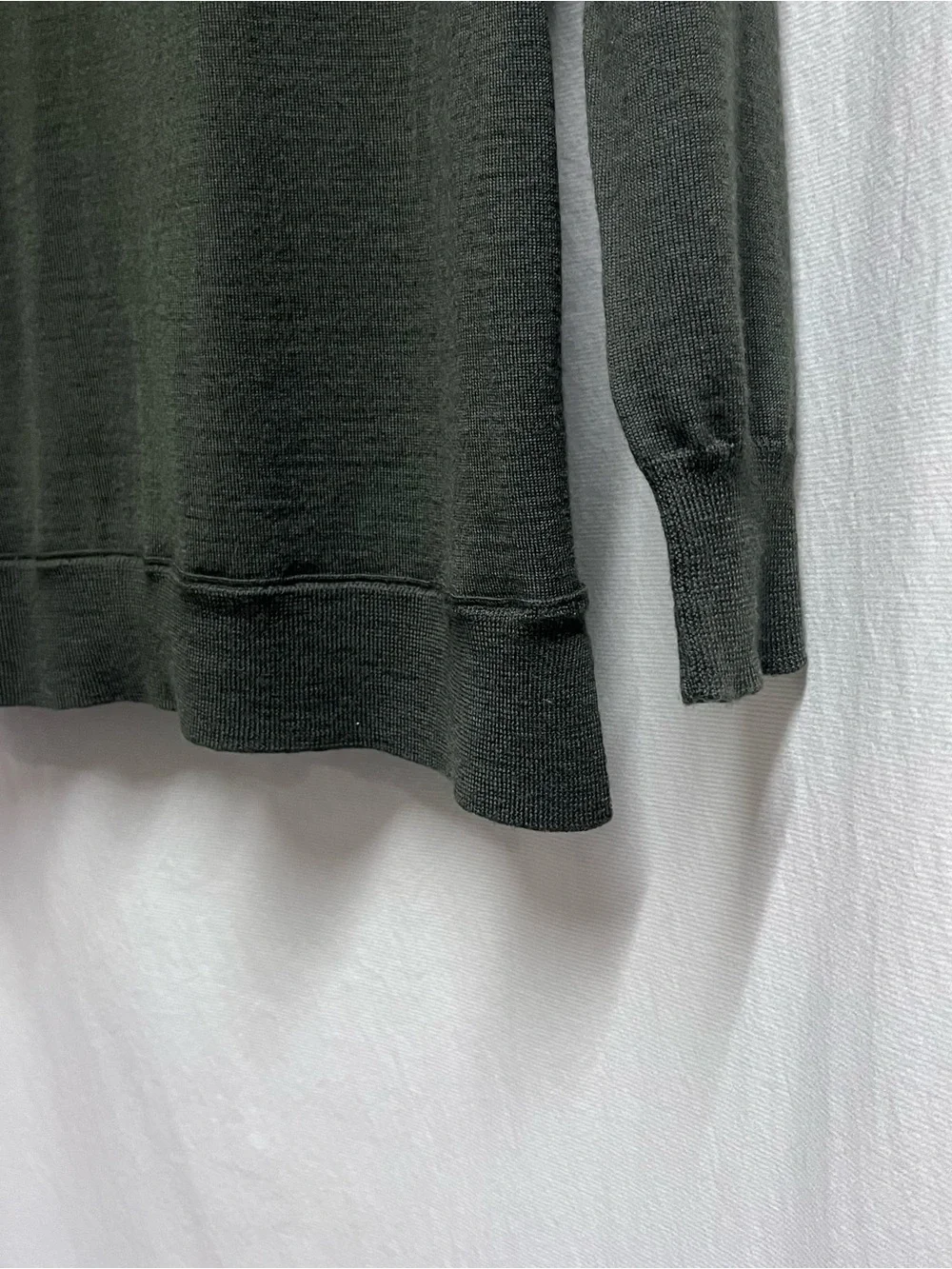 J.Crew Womens Green 100% Merino Wool Zipper Shoulder Crewneck Sweater Size S
